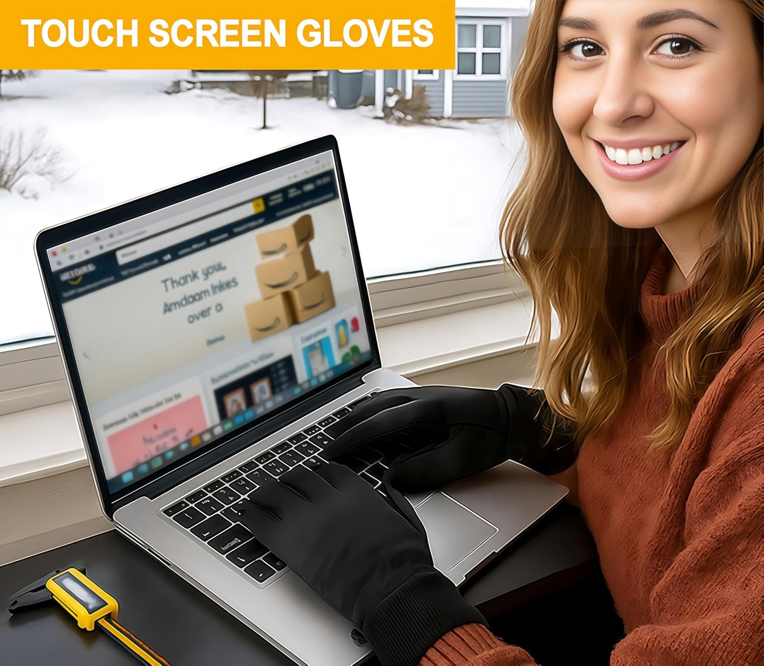 Waterproof Winter Gloves with Cotton Layer and Soft Smooth Lining