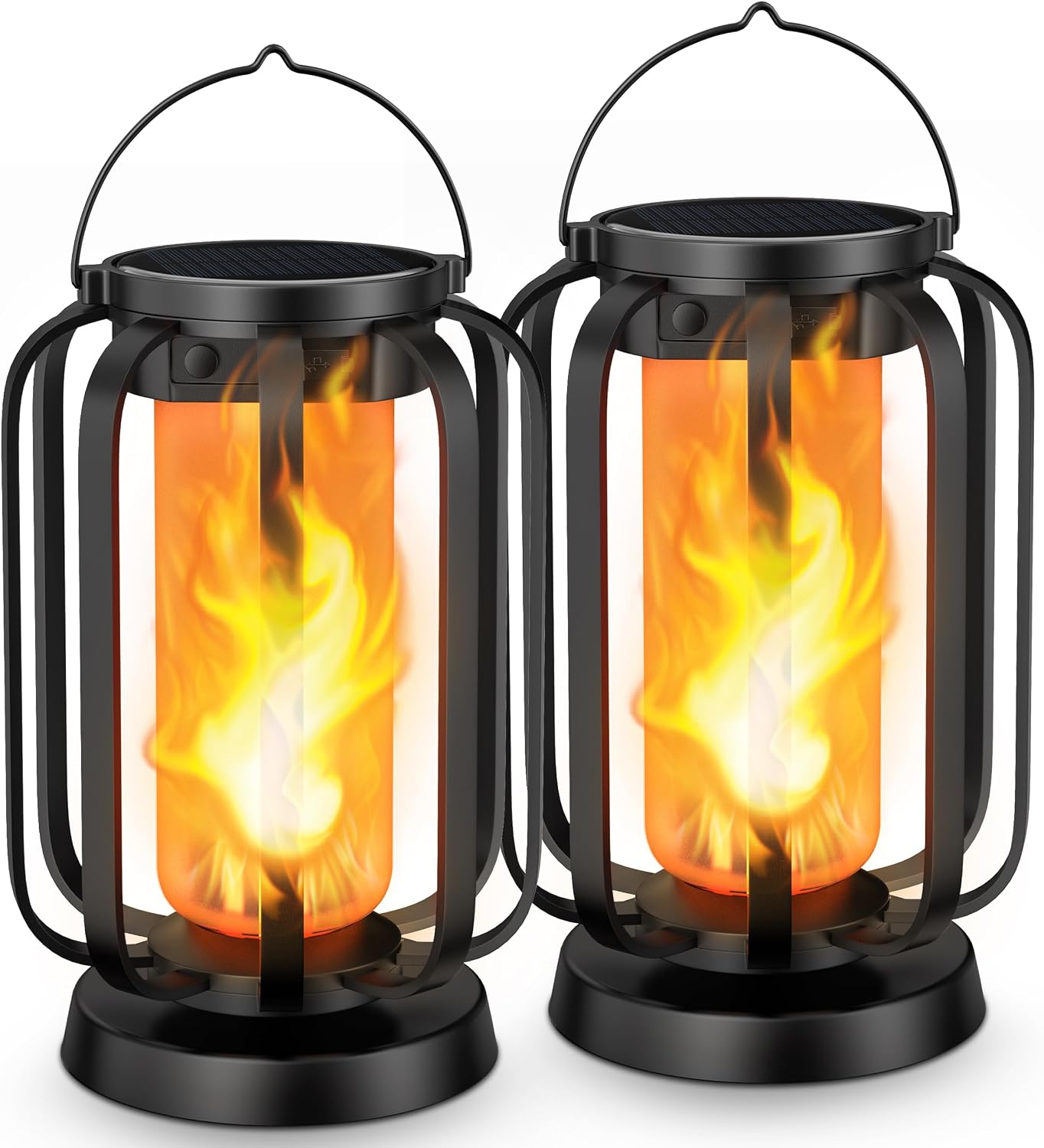 Hompavo Gen2 Solar Lanterns Outdoor Lights with Ultra-Real Flame