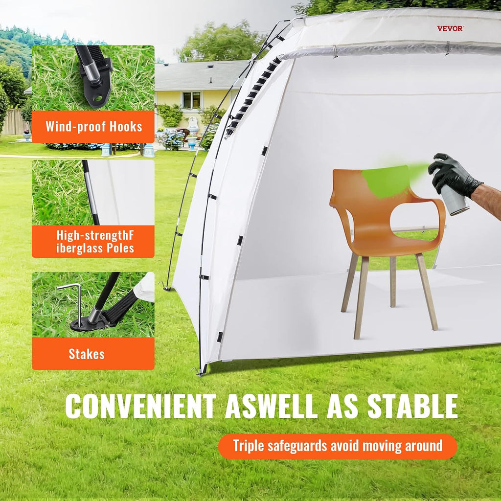 VEVOR Portable Paint Booth 10 x 7 x 6 ft Extra Large Spray Paint Tent Kit