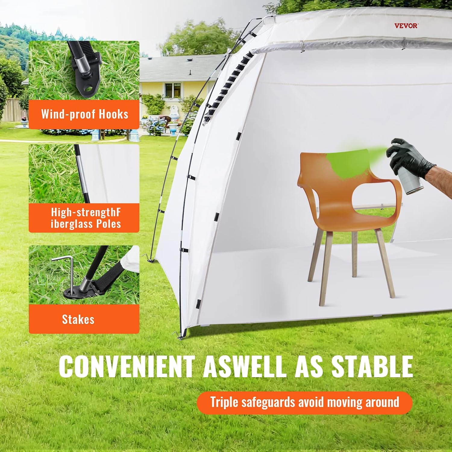 VEVOR Portable Paint Booth 10 x 7 x 6 ft Extra Large Spray Paint Tent Kit