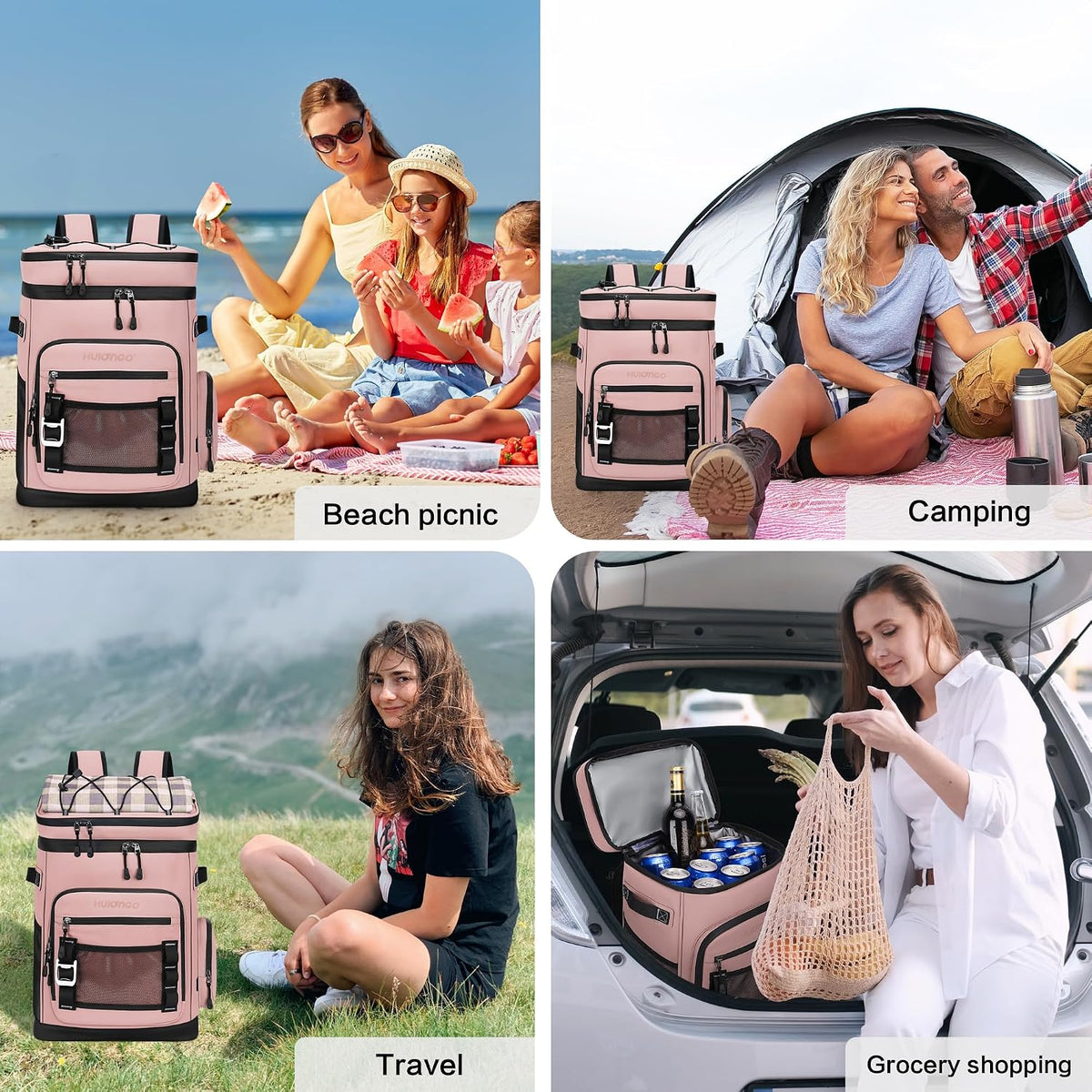 Hulongo Large Waterproof Insulated Cooler Backpack, 30L, 48Cans