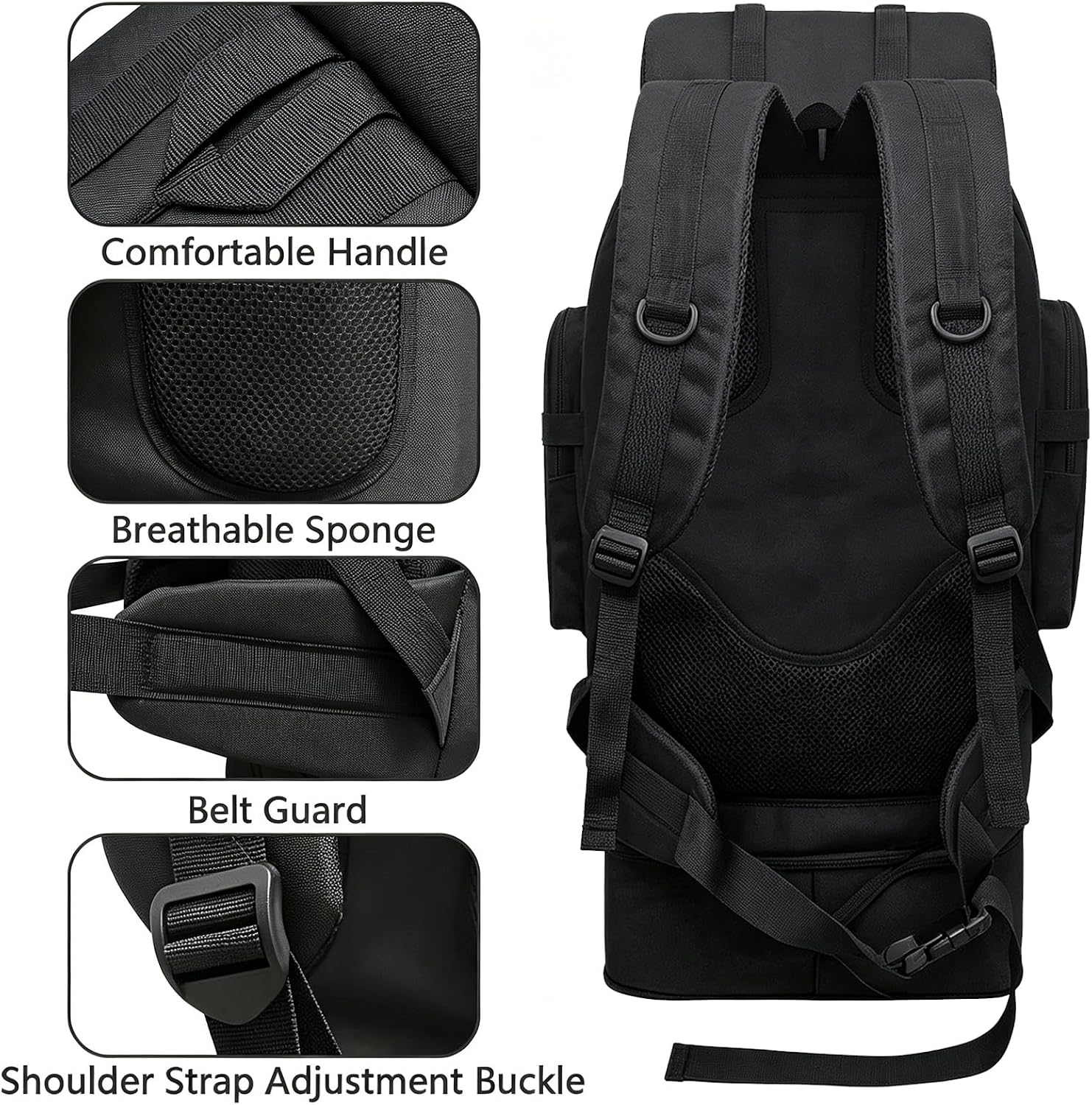 80L/100L Hiking Backpack Men Camping Rucksack Large Outdoor Travel Military Tactical Molle Trekking Knapsack Bag Women