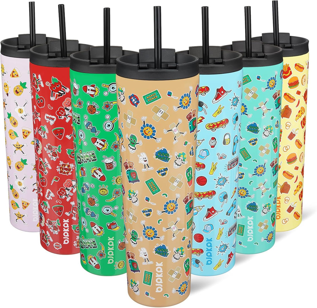 BJPKPK 34oz Coffee Tumbler with Straw, Insulated Stainless Steel Cup