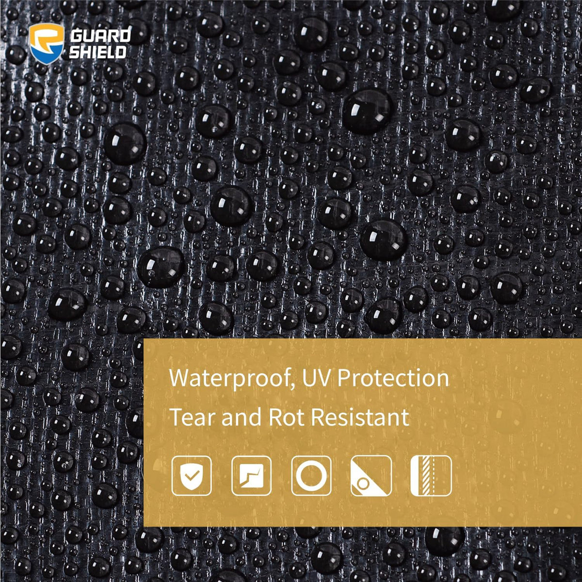GUARD SHIELD Tarps Heavy Duty Waterproof 6x8 Feet Black Poly Tarp Cover Outdoor Thick UV Resistant Tarpaulin with Grommets 10mil