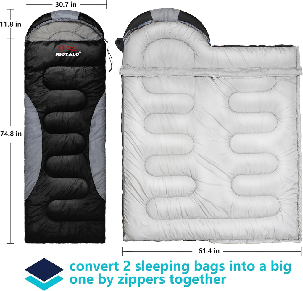 0 Degree Winter Sleeping Bags for Adults, Cold Weather Camping