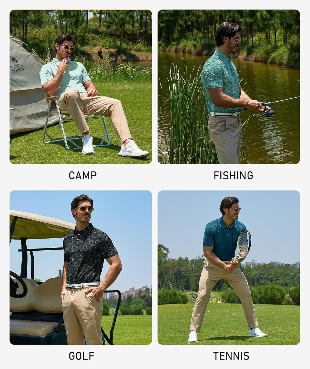 ZITY Mens Golf Polo Shirts Short Sleeve UPF 50+ Moisture Wicking Tshirt