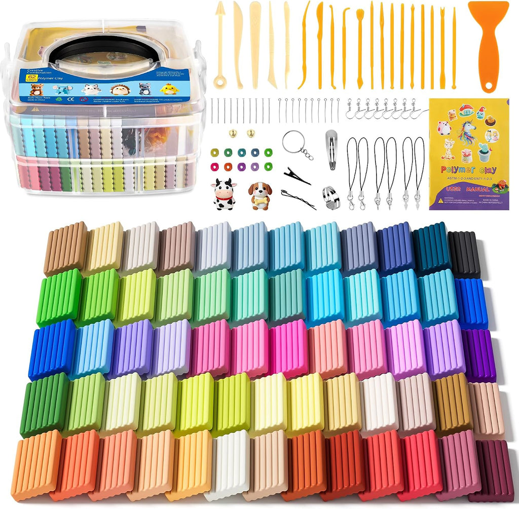 Aestd-ST Polymer Clay 52 Colors, Oven Bake Modeling Clay for Kids & Artists