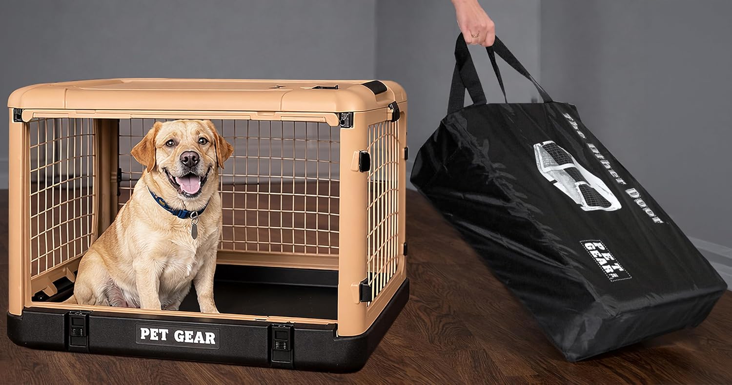 Pet Gear The Other Door 4 Door Steel Crate for Dogs/Cats, 36", Coffee Bean