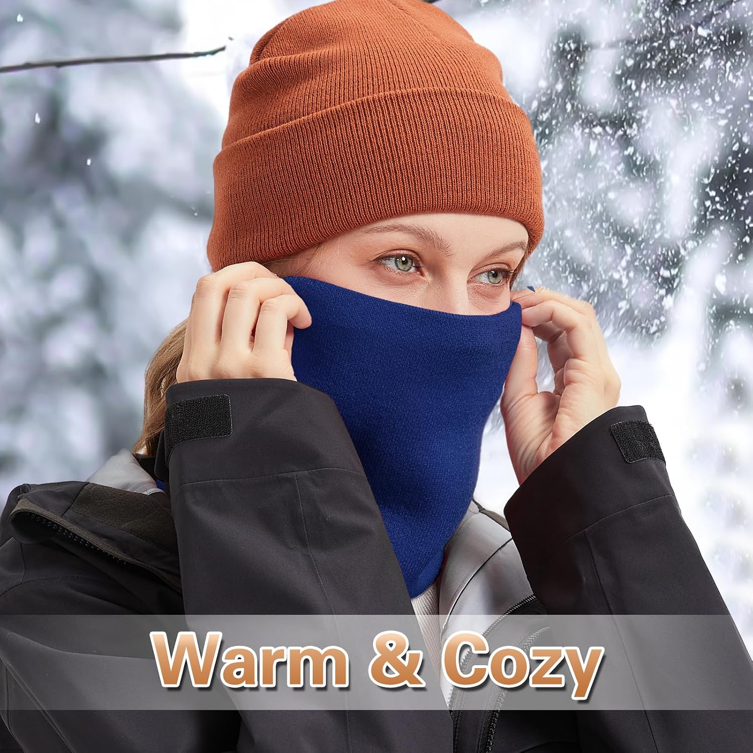 Neck Warmer Gaiter for Men Women,Winter Soft Thick Warm Fleece Lined Face Ski Mask Scarf Cold Weather Running