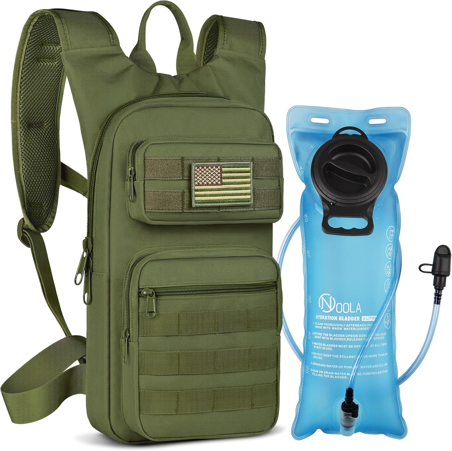 NOOLA Hydration Backpack with 3L Water Bladder, Tactical Pack for Hiking