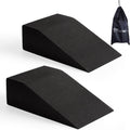 Yoga Foam Wedge Blocks (Pair), Calf Raise Block, Calf Stretcher, Yoga Wrist Support, Balance, Pushup, Fitness, Pilates, Heel Stretcher, Squat Wedge with Gym Bag