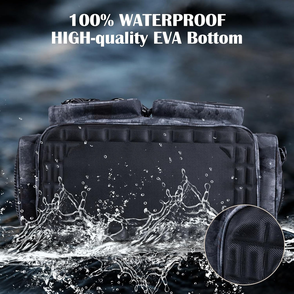 Goture Large Tackle Bag, Water Resistant Saltwater Gear Storage