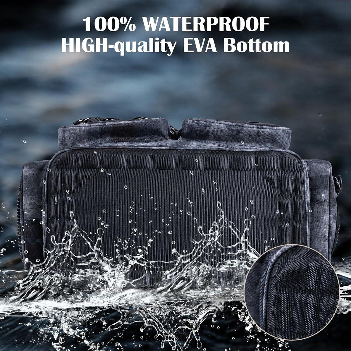 Goture Large Tackle Bag, Water Resistant Saltwater Gear Storage