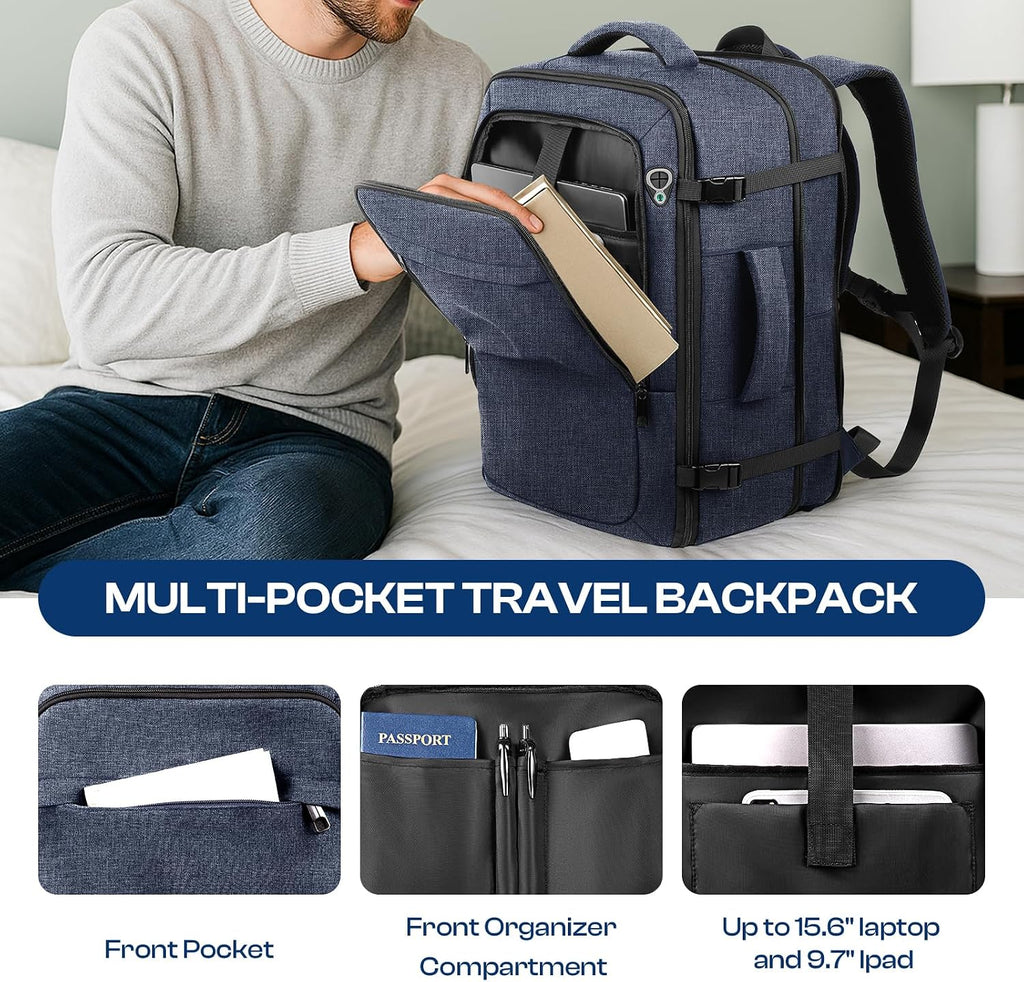 Big Travel Backpack, 40-50L Expandable Large Carry On Backpack