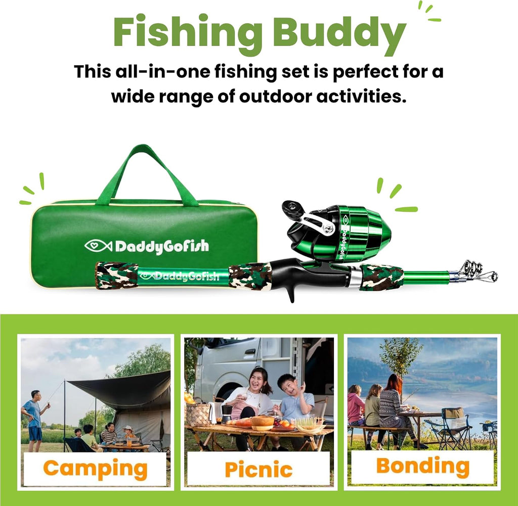 Kids Fishing Pole for Boys, Girls & Youth Age, Toddler Fishing Pole Set Kit