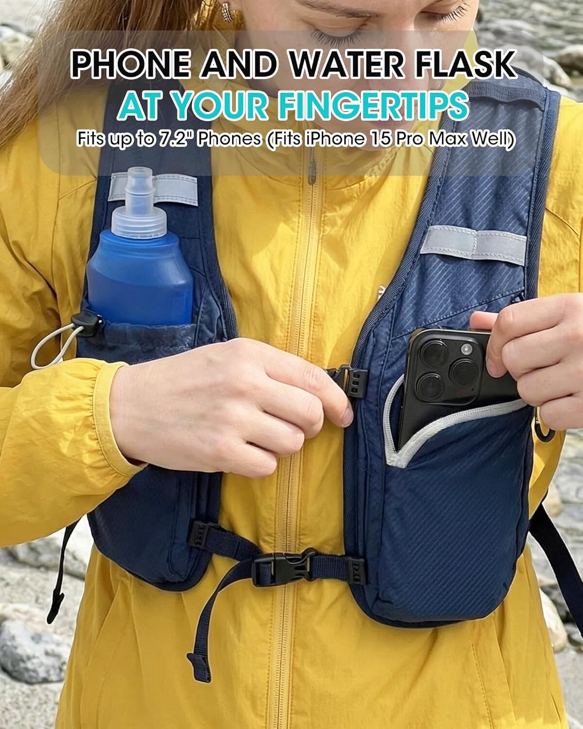 Foldable Small Hiking Backpack with 3 Strap Pockets – Lightweight 300D Spill-proof Daypack for Men Women – Packable Small Travel Backpack with Chest Strap & Trekking Pole Holder – Durable Outdoor Bag