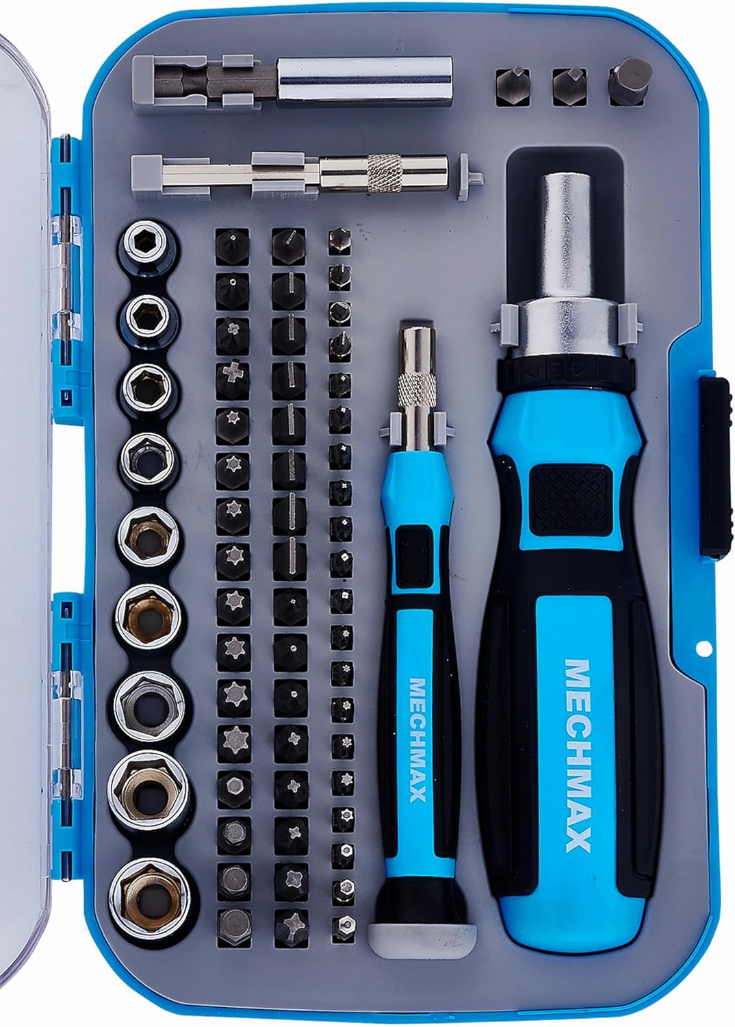 MECHMAX 68-Piece Ratcheting Screwdriver Set with Bits & Sockets
