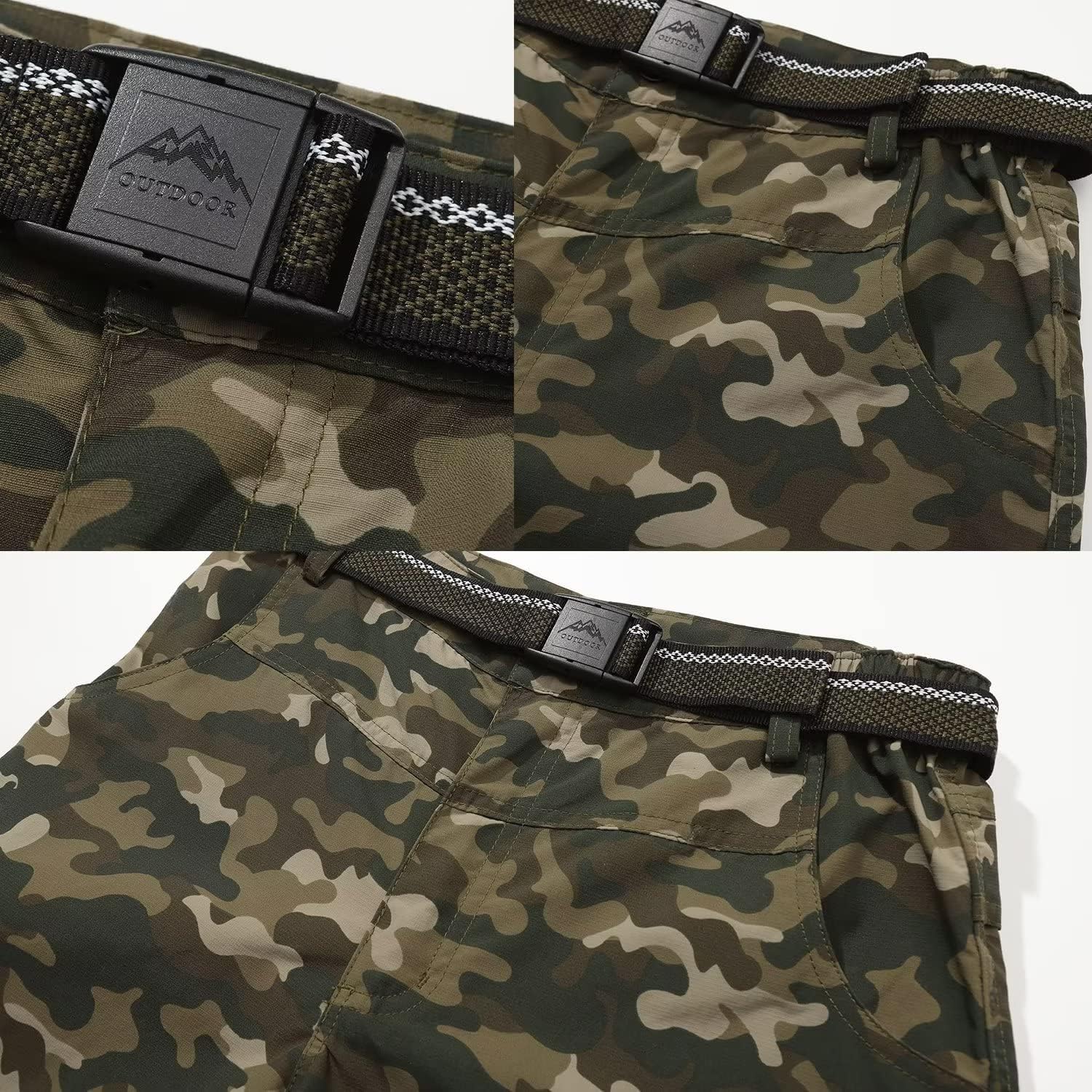 JOMLUN Boy’s Scout Pants Convertible Hiking Quick Dry Zip Off Pants Outdoor Climbing Casual Trouser Kids Youth Cargo Pants