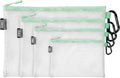 GOBAGS Air Production Multi‑Size Clear Zipper Pouch (4‑Pack) – Cable Organizer & Travel Gear Bag for Electronics, Camera Accessories, Tool Pouch & Small Tech Storage (Mint Green)