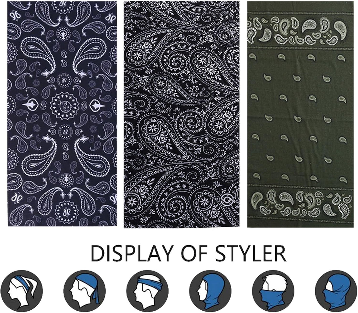Neck Gaiter Mask Face Scarf Bandana Tube Cover Headwear Balaclava Headband Headwrap for Men and Women
