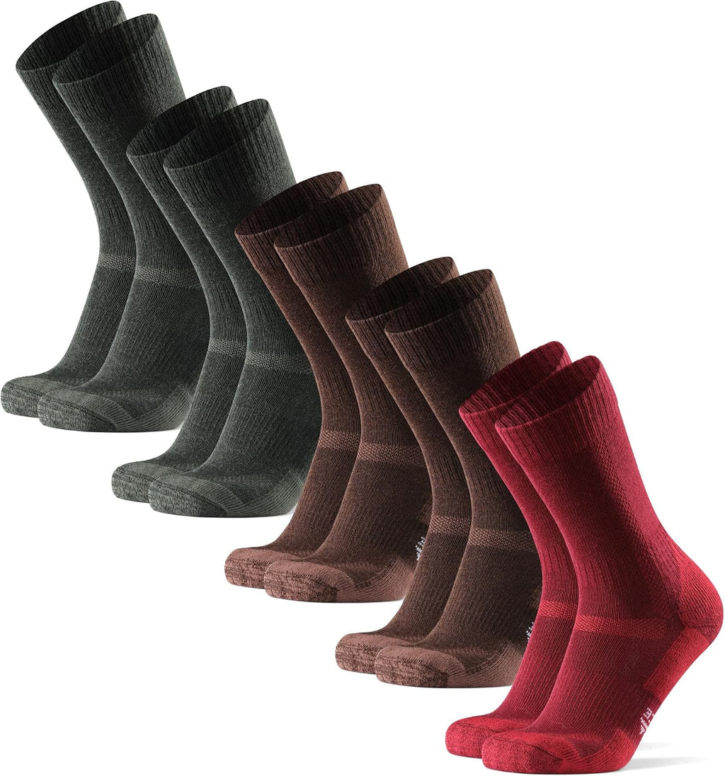DANISH ENDURANCE Hiking Socks, Merino Wool, Anti-Blister, 3 & 5-Pack