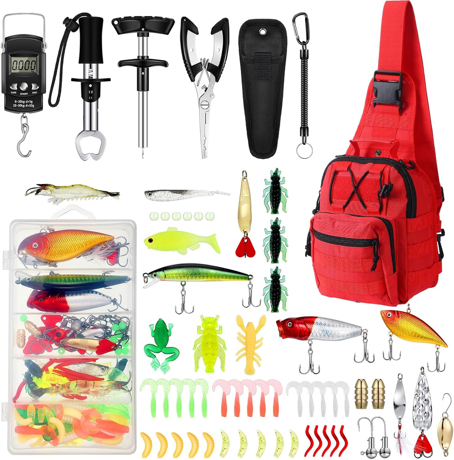 Sosation 134 Pcs Fishing Tool Beginner Starter Kit