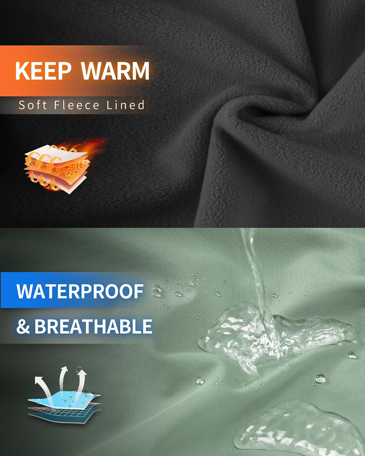 Outdoor Ventures Women's Softshell Jacket Fleece Lined Waterproof Rain Coat