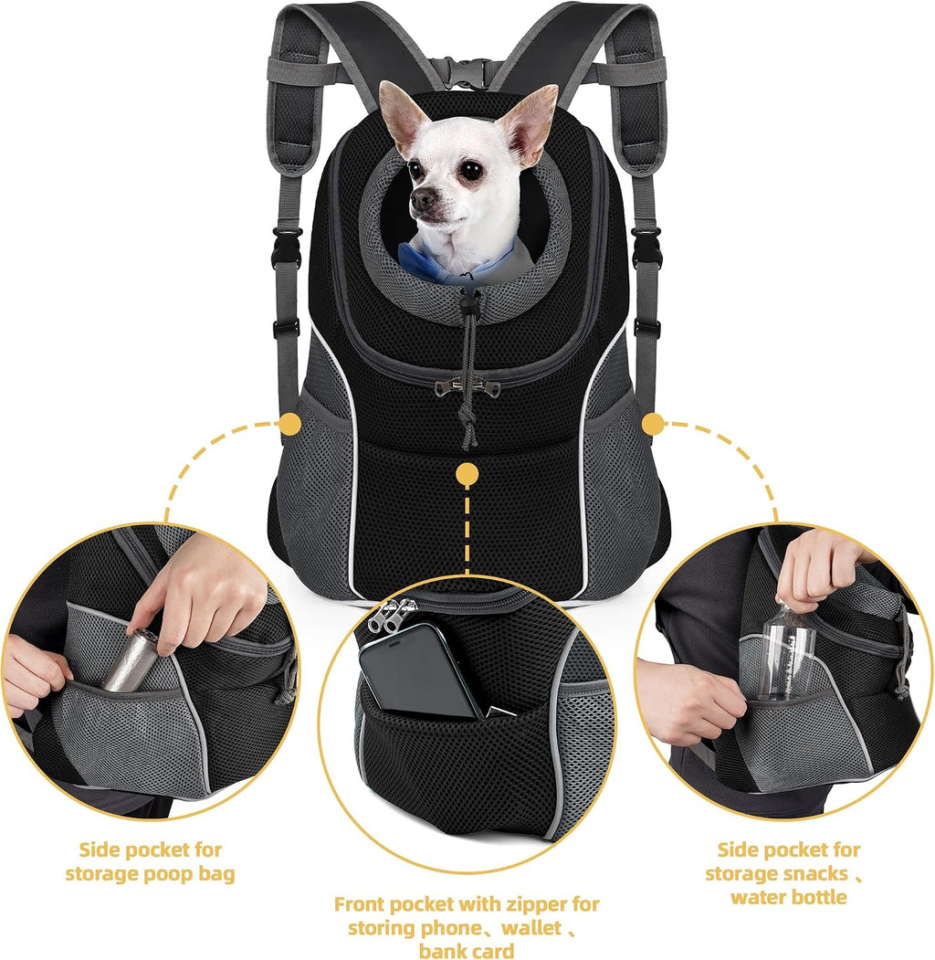 WOYYHO Pet Dog Carrier Backpack, Ventilated Small Dog Front Backpack