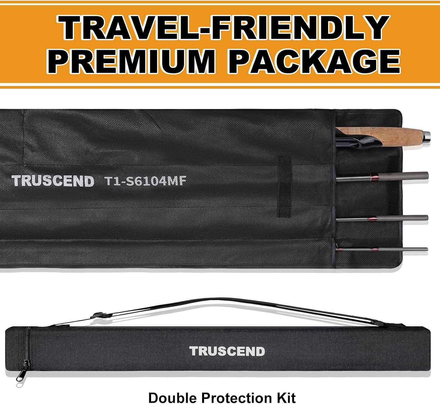 TRUSCEND Craz Easy Control Spinning Fishing Rods, 1-Piece Performance Multi-Piece Travel Rod, High Strength & Sensitive Backbone, Tough Fishing Rod with Toray Carbon, Fuji A Ring & K Guide