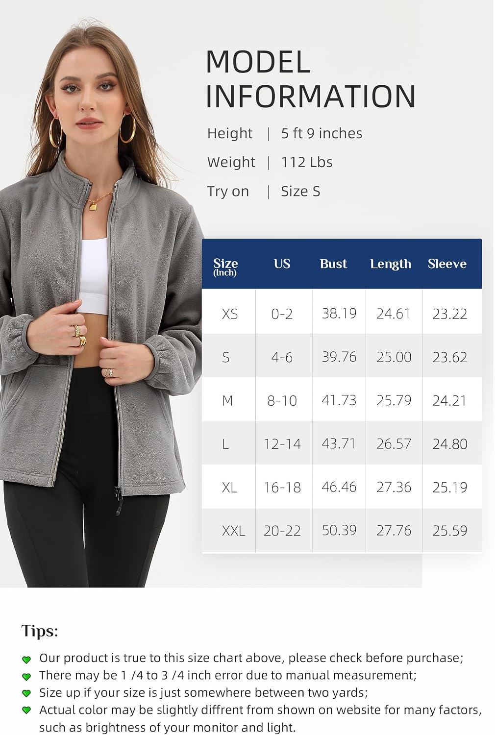 Argstar Women's Fleece Jacket 6 Pockets (XS-2XL)