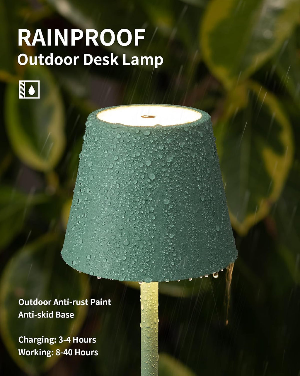 KDG 2 Pack Cordless Green Table Lamps, Rechargeable Portable LED Desk Lamps