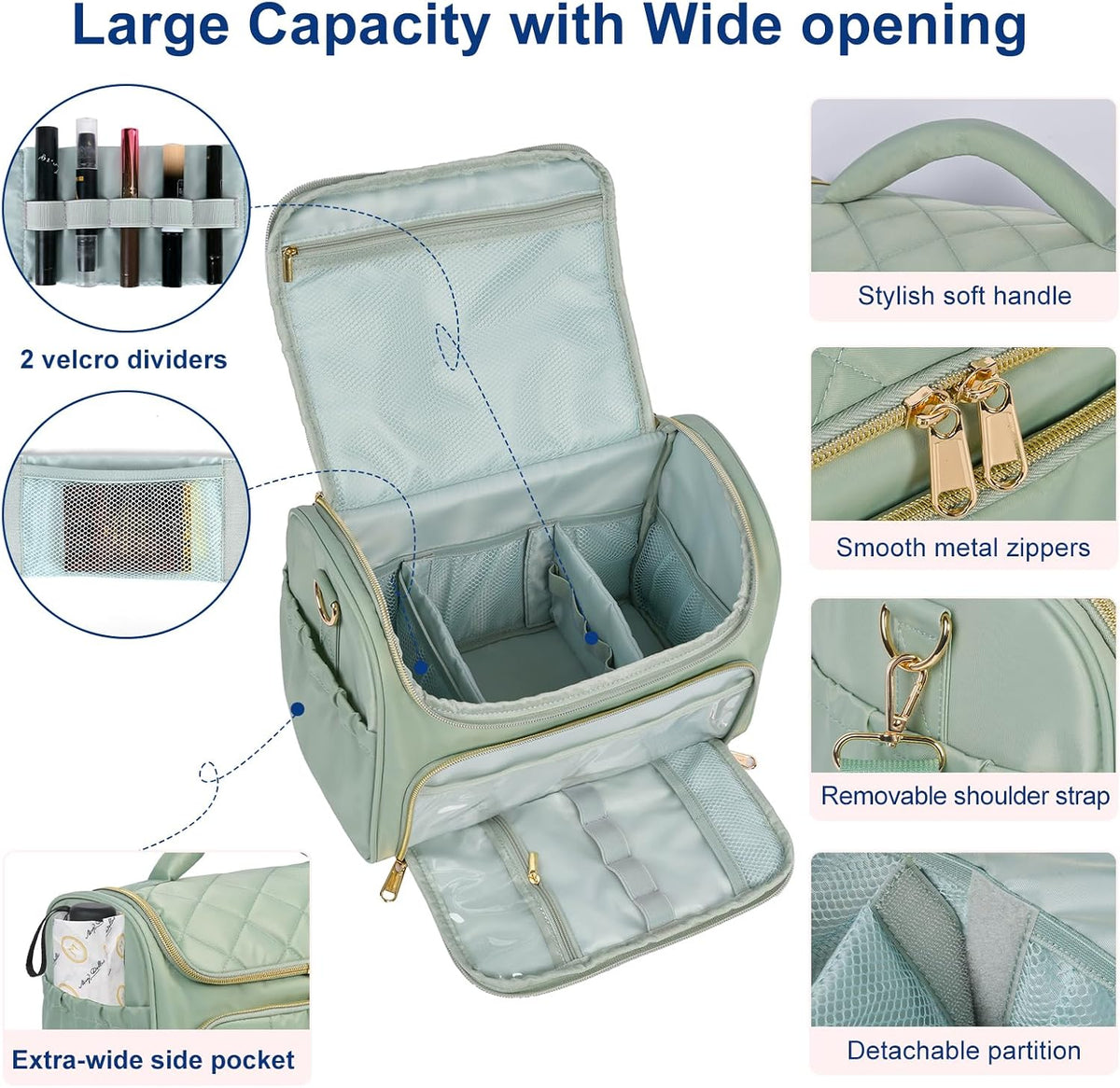 GR69N Travel Toiletry Bag,Large Makeup Bag Organizer Case for Women