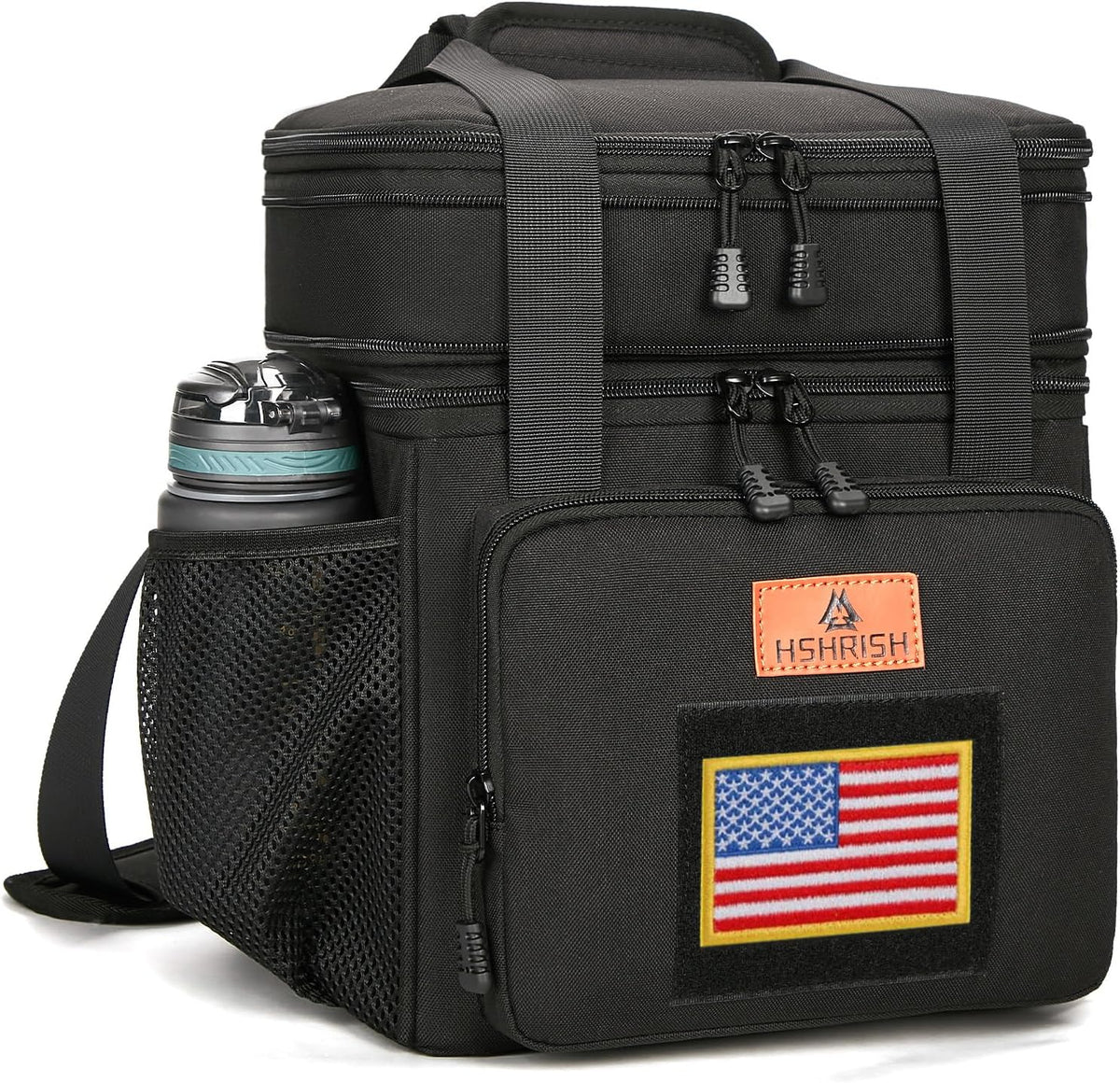 HSHRISH Expandable Large Tactical Lunch Box for Adults, Durable Insulated Lunch Bags with Shoulder Strap, Cooler Bag for Men Women Work Outdoor Picnic Trips,Blue