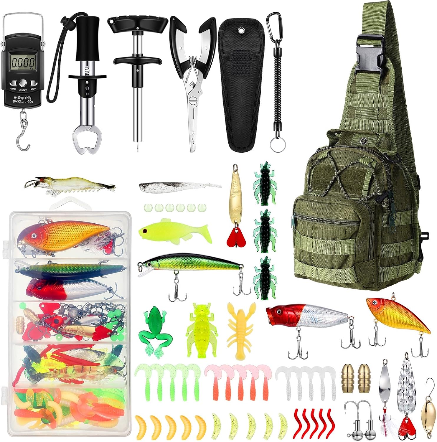 Sosation 134 Pcs Fishing Tool Beginner Starter Kit