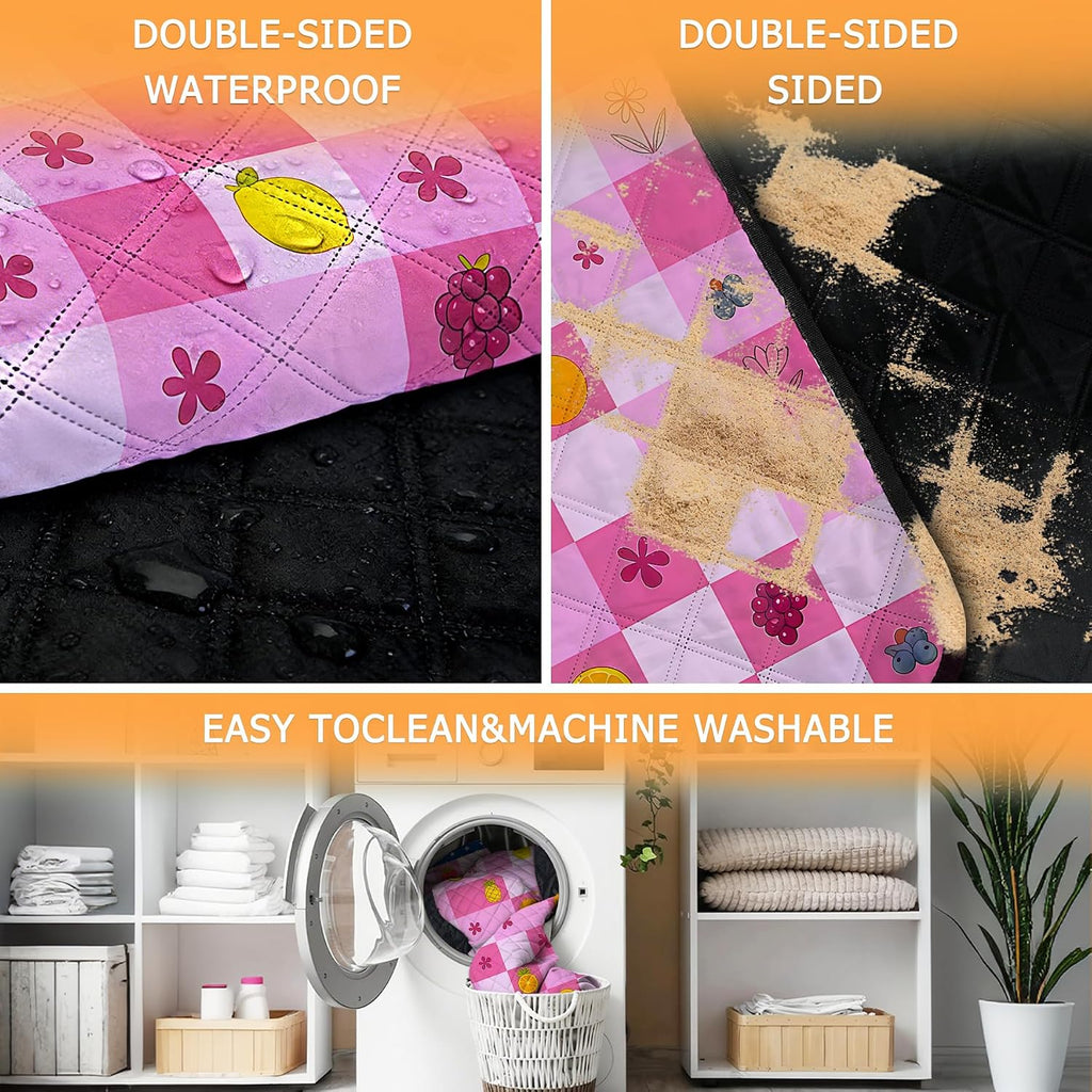 Picnic Blankets Outdoor Blanket,80"x 80" Extra Large Waterproof Sandproof Foldable Beach Blanket Grid Picnic Mat for Camping,Lawn,Park(Deep Pink)