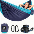 SUNCREAT Camping Hammock, Portable Hammocks with Tree Straps & Carrying Bag, Camping Essentials Gear, Dark Blue