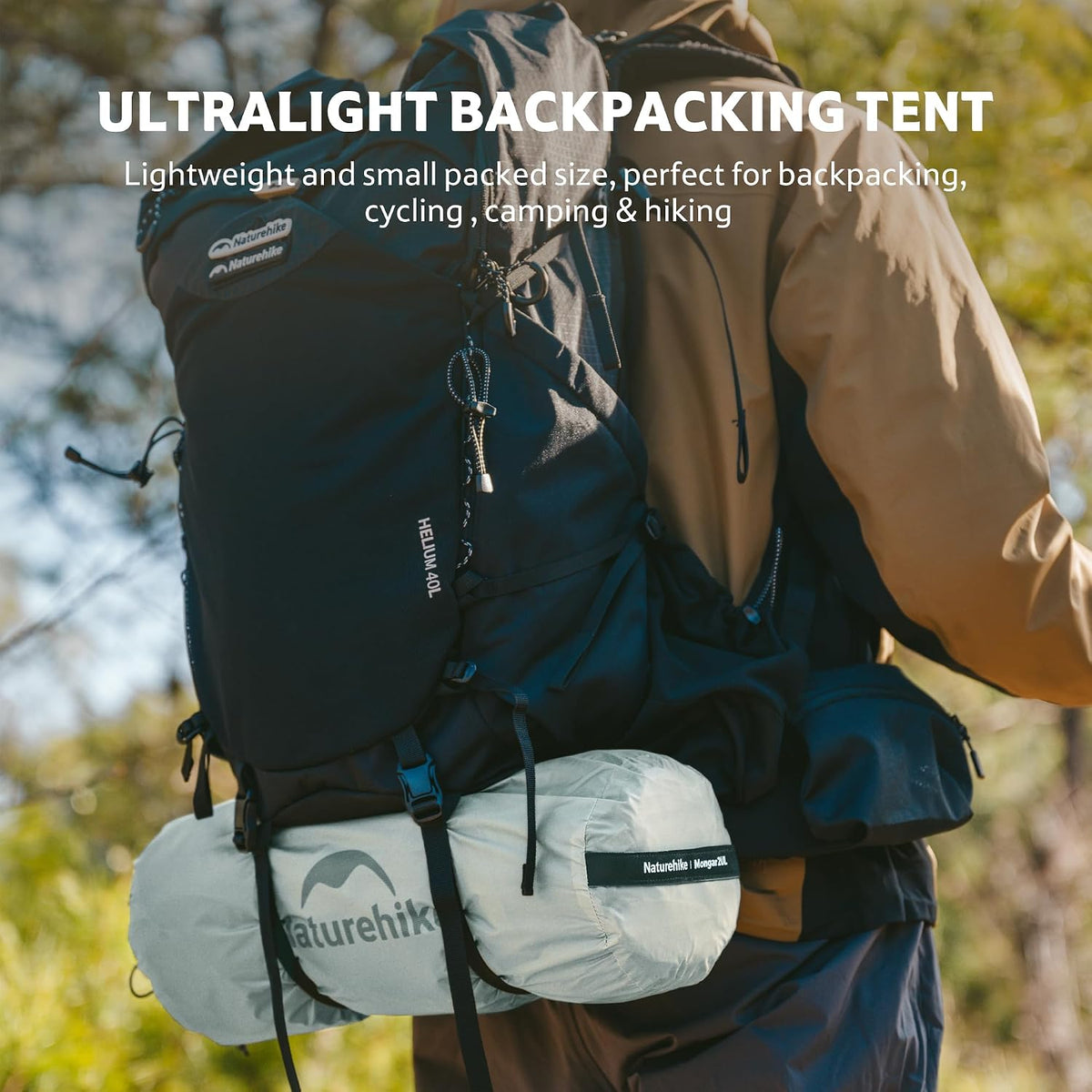 Naturehike Mongar Upgraded 1/2/3 Person Backpacking Tent,Waterproof Lightweight Camping Tent with Footprint