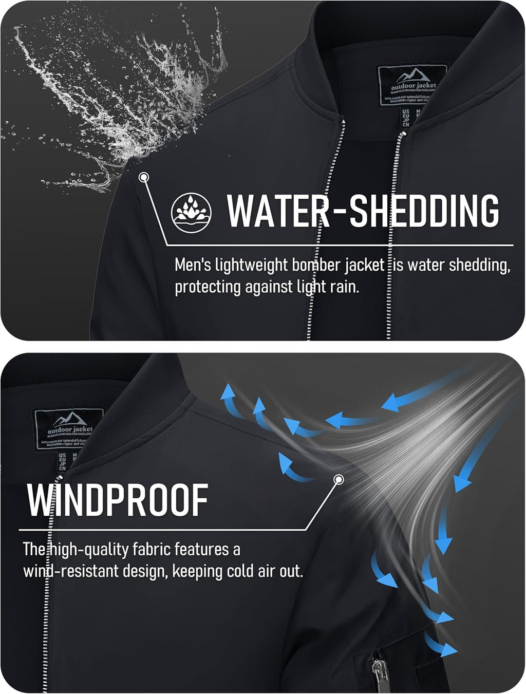 MAGCOMSEN Men's Bomber Jacket Lightweight Windbreaker Spring Fall Jacket