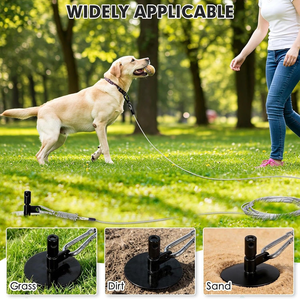 Dog Tie Out Stake for Outside, 20FT Dog Leashes for Large Dogs