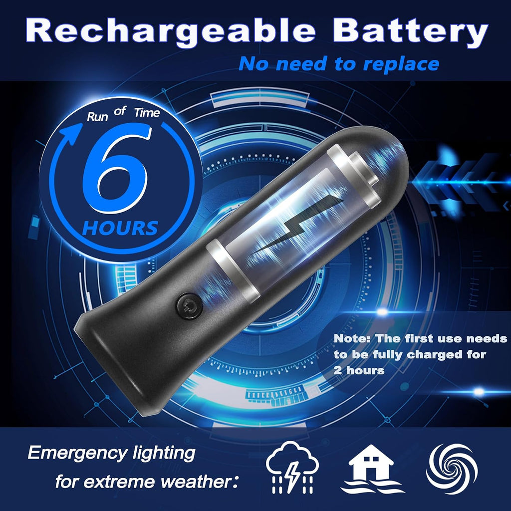 ROSSEX 4 in 1 Emergency Lights for Home Power Failure, 2 Pcs Rechargeable LED Flashlight Plug in Wall, Automatic Turn-On Power Outage Night Light Flashlight for Hurricane Preparedness Items