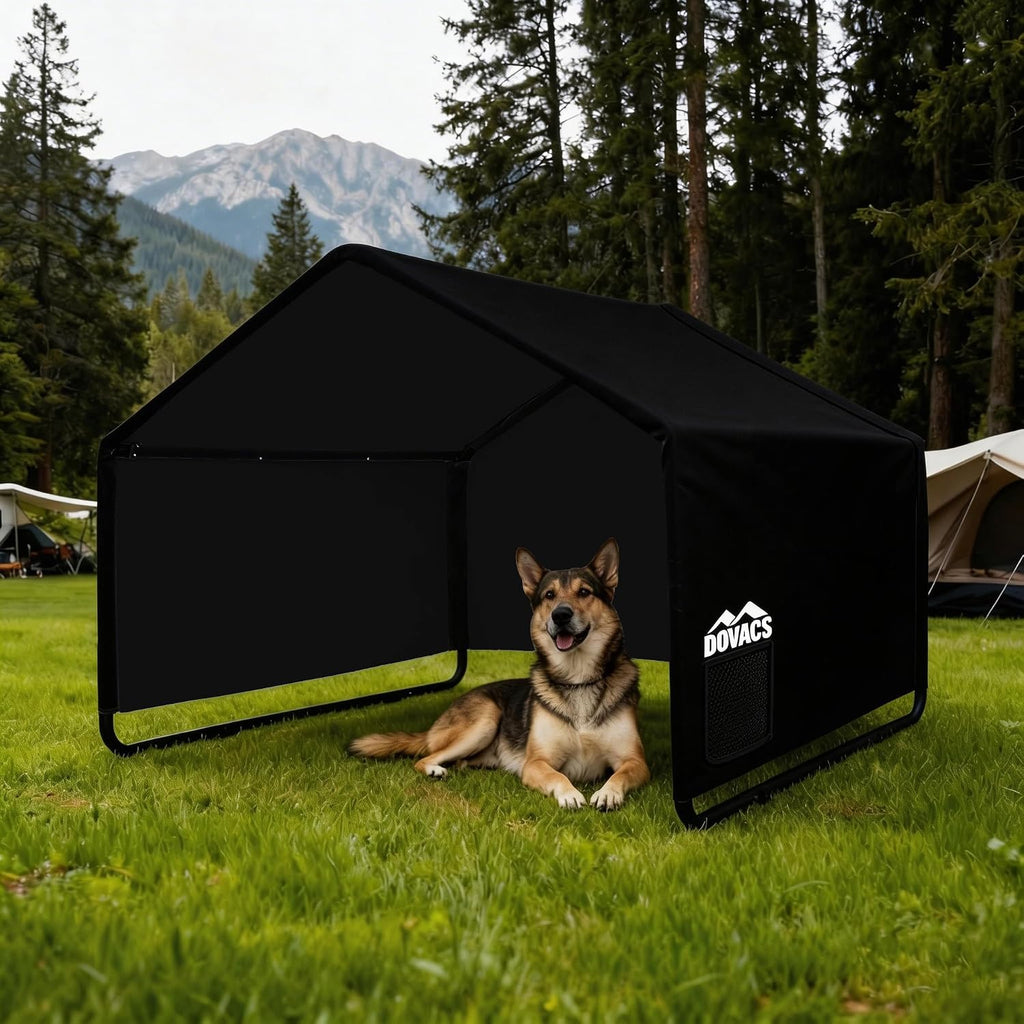 3 in 1 Extra Large Dog Canopy Outside,All-Season Outdoor Dog Shade XL with Roller Shutters and Removable Door,Pet Shelter Tent for Chicken Livestock 4'x 4'x 3.3' Winter & Summer and Rain