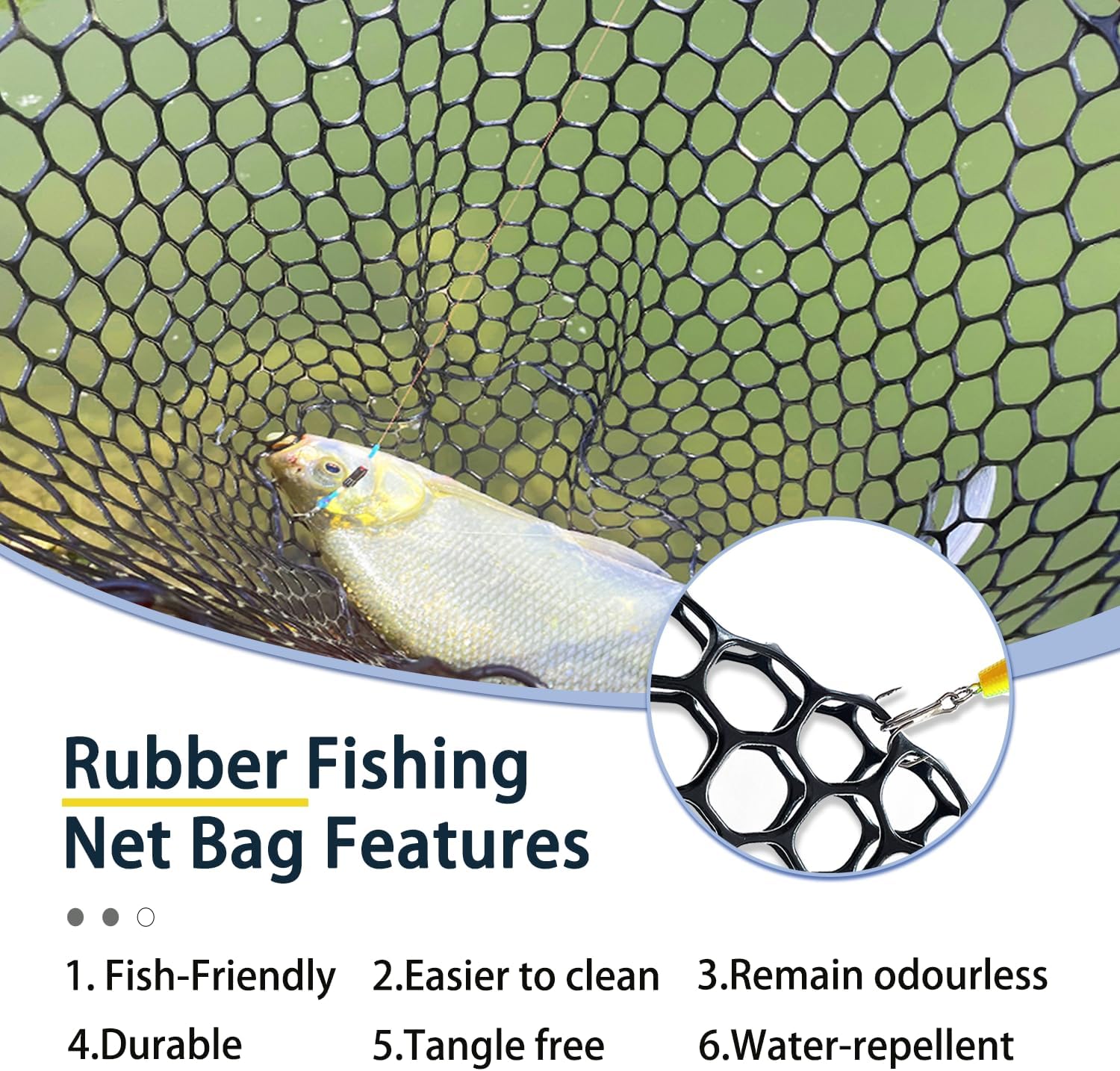 Telescoping Metal Lock Fishing Net with Handle Red Green 64" 52" Rubber Fish Net - Adjustable Length Lightweight Foldable Large Big Collapsible Extendable Fishing Net