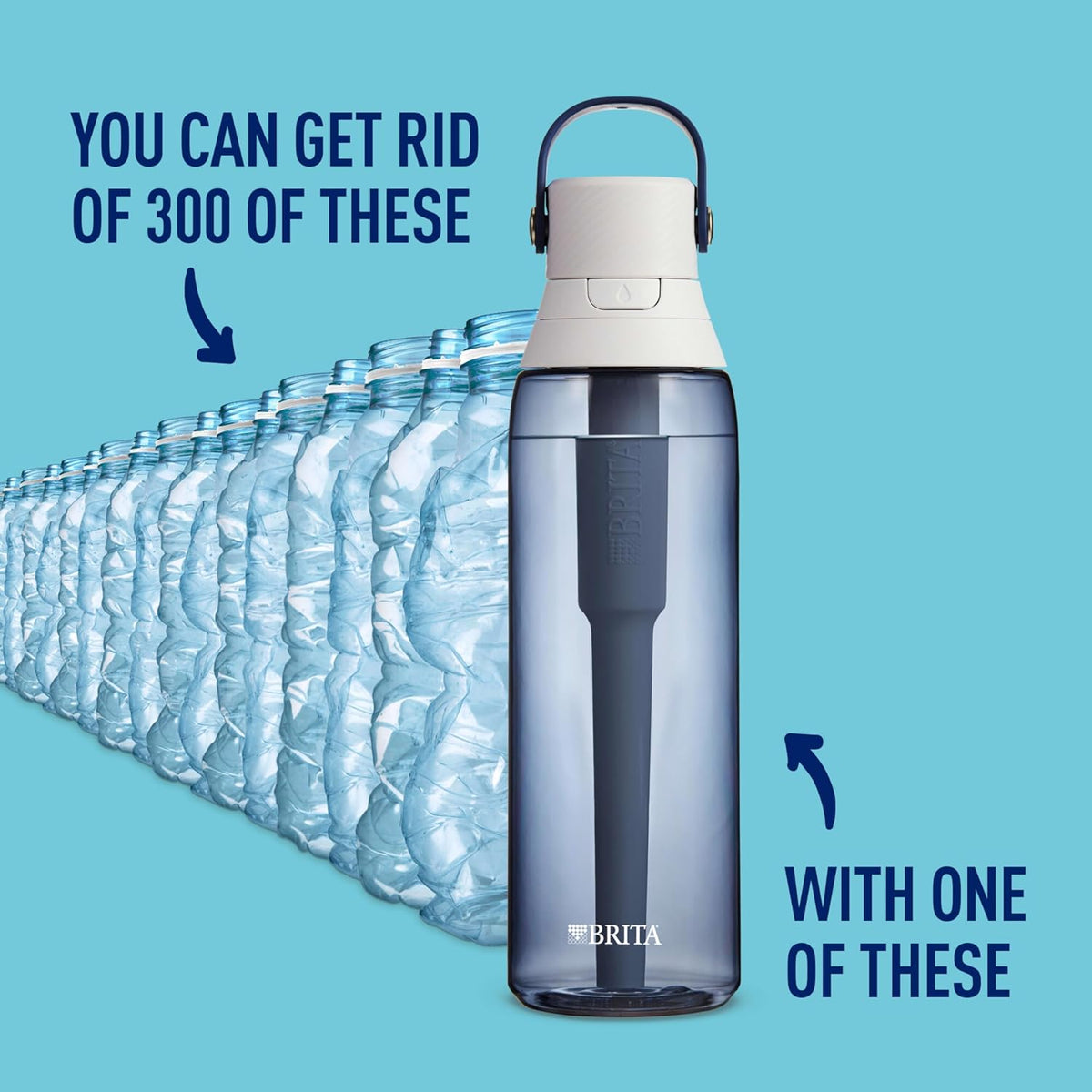 Brita 36386 Premium Water Filter Bottles, 26oz, Night Sky