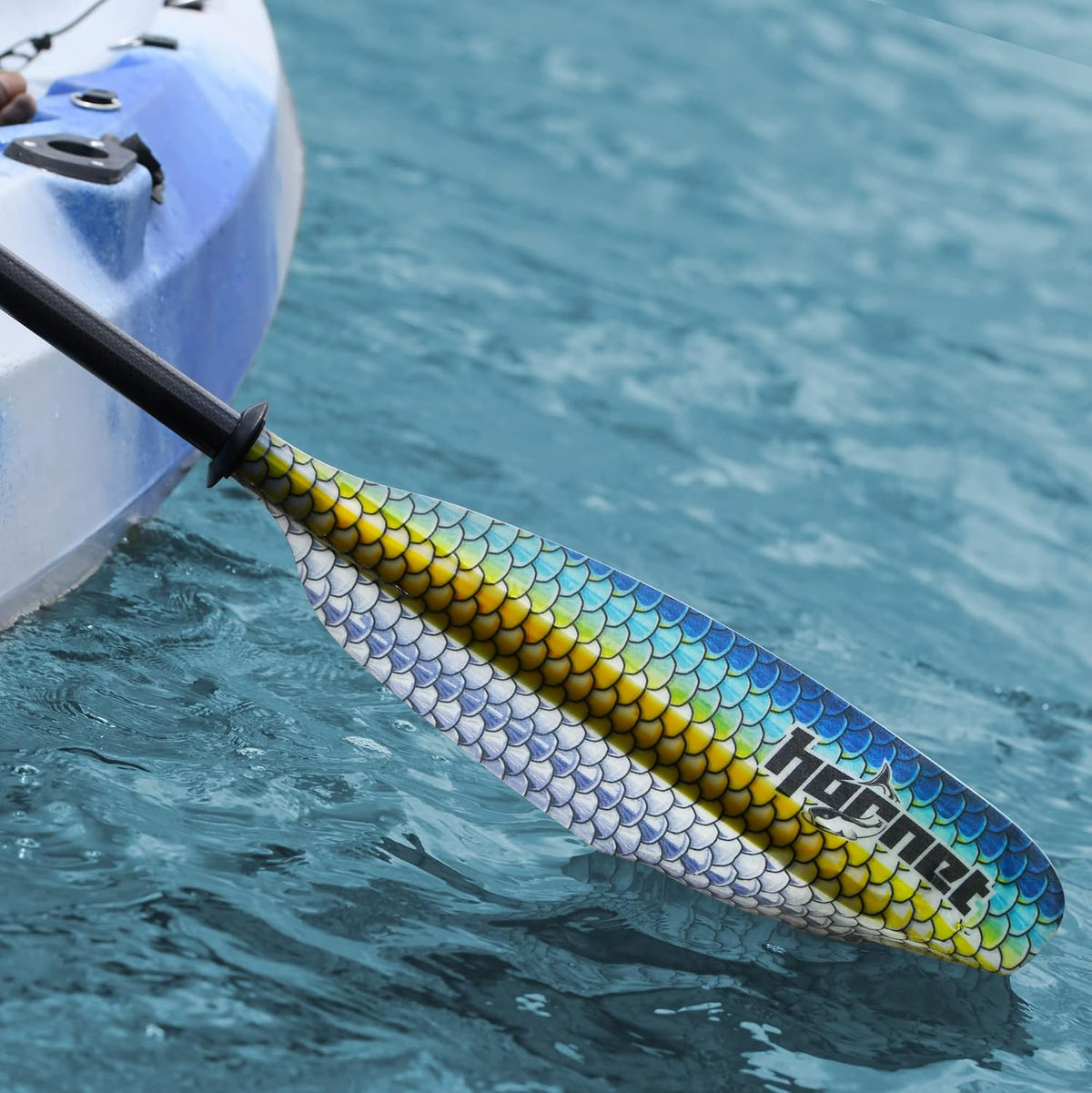 Hornet Watersports Fiberglass Kayak Paddle for Adults- Ideal for Touring, Fishing and Boating- 90.5 inches / 230CM Adjustable with Carbon Fiber Shaft- Kayak Oars Kayaking Equipment