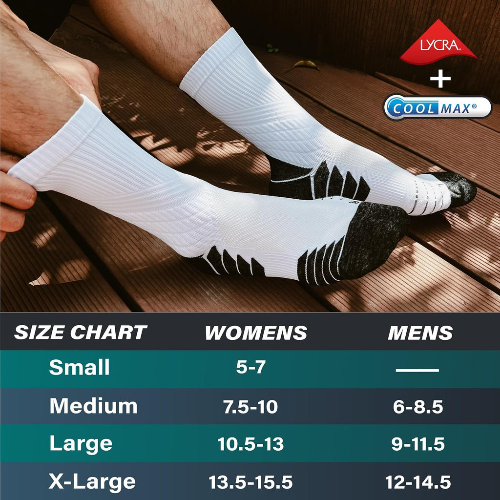 Hylaea Unisex Crew Socks for Running Athletic, Comperssion & No Blisters