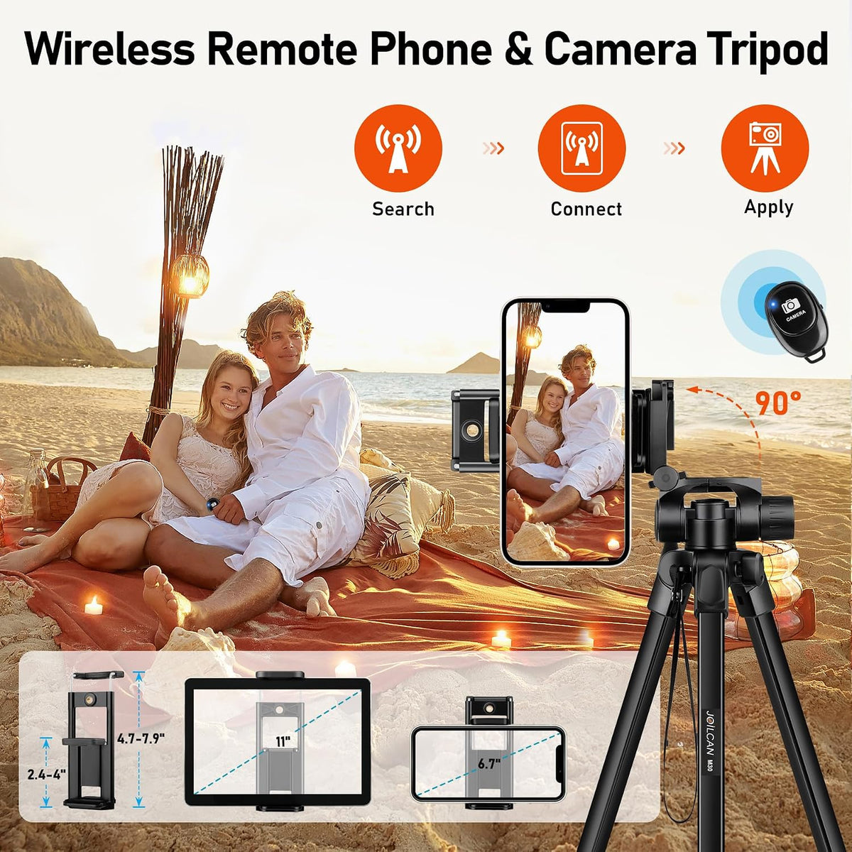 JOILCAN Camera Tripod, 68" Tablet Tripod Stand for Phone Camera
