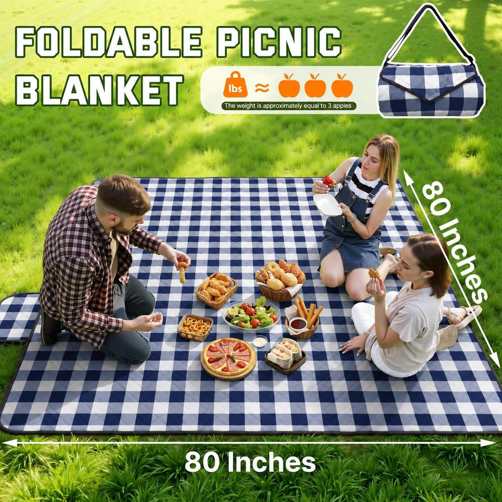 TigeJoy Extra Large Picnic Blanket Waterproof Beach Blanket 80''x118''