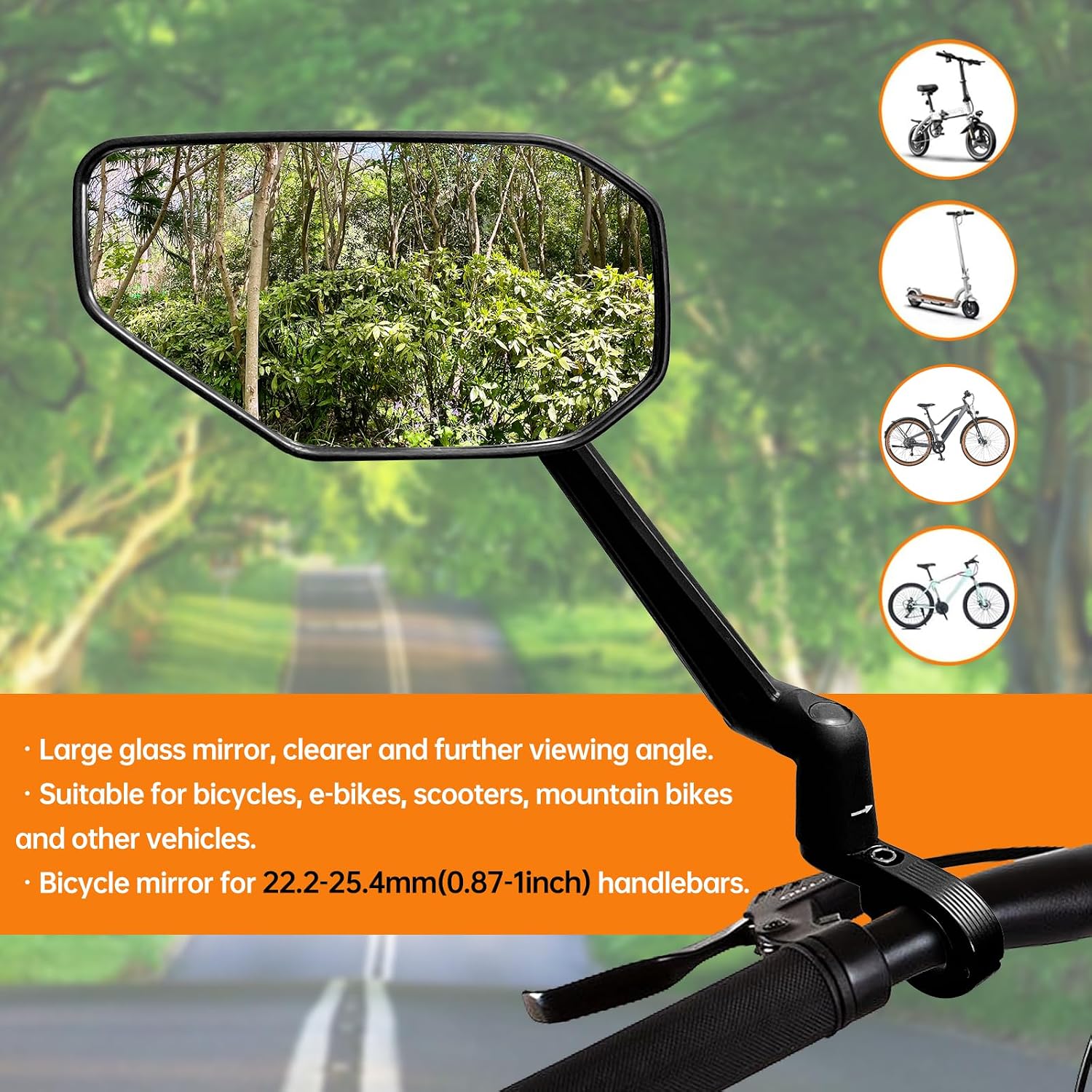 Foldable Bike Mirror Handlebar 360° Bar End Right