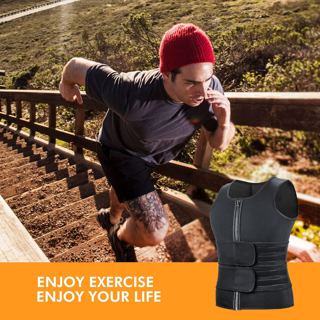 A+ Choice Sauna Vest Waist Trainer for Men - Mens Sauna Suit Double Sweat Belt Body Shaper for Gym Workout Exercise