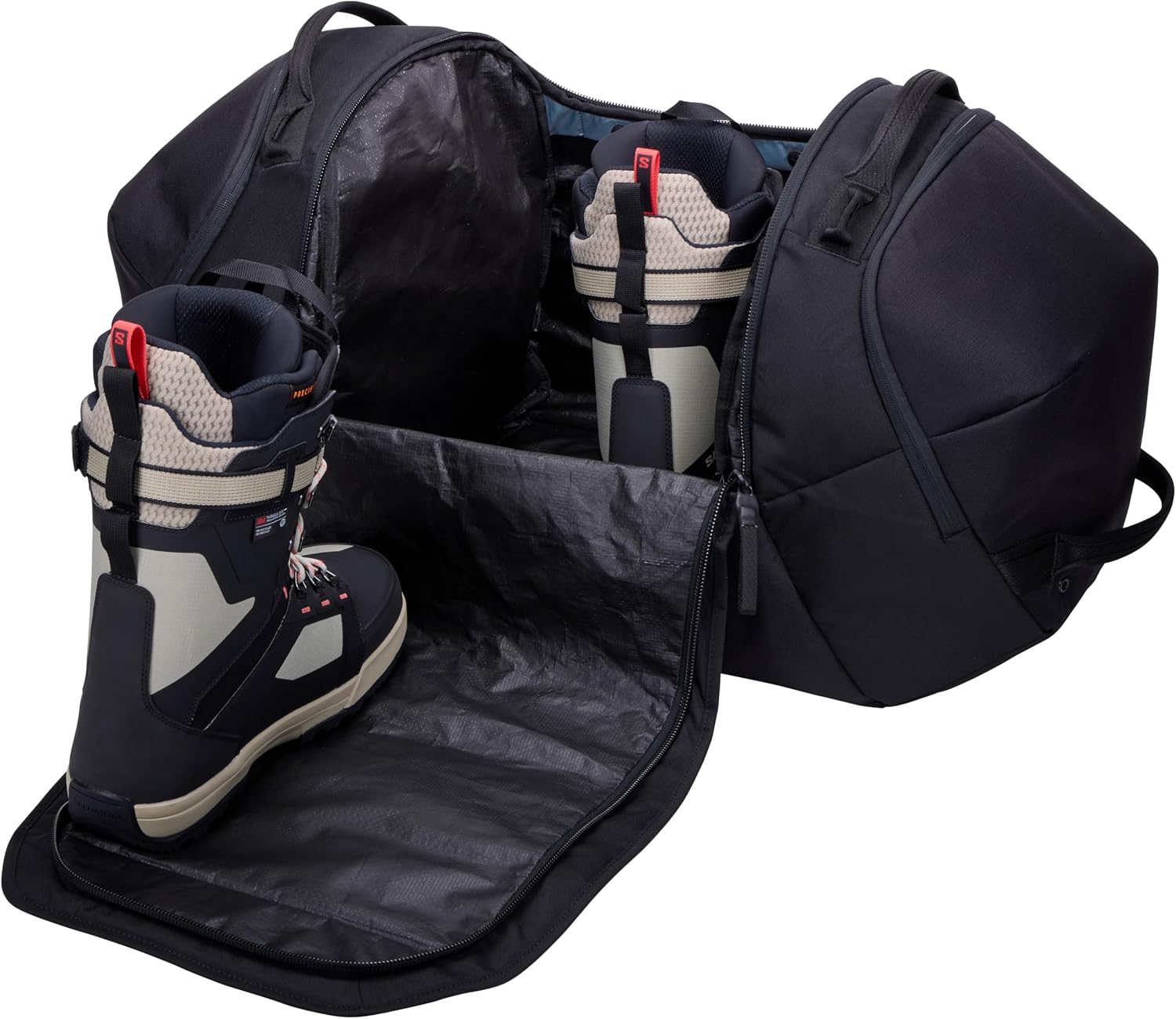 Thule RoundTrip 80L Duffel - Storage compartments to Organize and Protect Gear - Boot Bag for ski and Snowboard Travel - Soft Pocket for Goggles and Helmet - Dry Bag Included